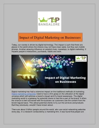 Impact of Digital Marketing on Businesses