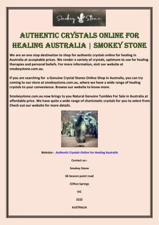 Authentic Crystals Online For Healing Australia | Smokey Stone