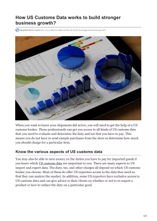 how us customs data works to build stronger