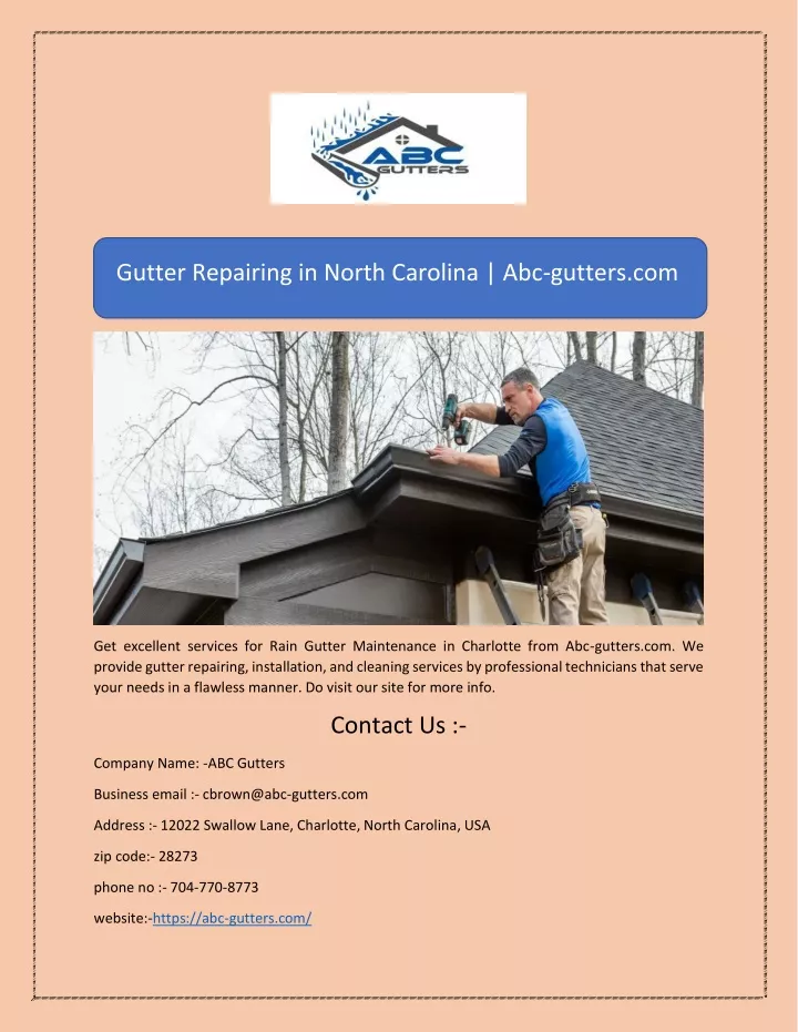 gutter repairing in north carolina abc gutters com