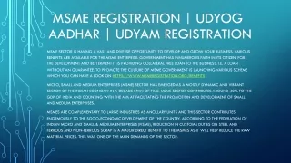 msme registration udyog aadhar udyam registration
