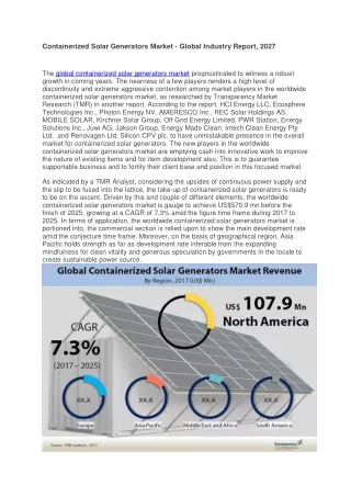 containerized solar generators market global