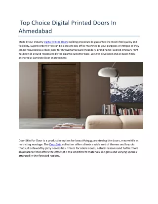 Top Choice Digital Printed Doors In Ahmedabad