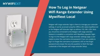 Simple Steps Login Netgear Wifi Range Extender Using Mywifiext Local