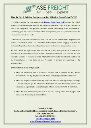 how to get a reliable freight agent for shipping