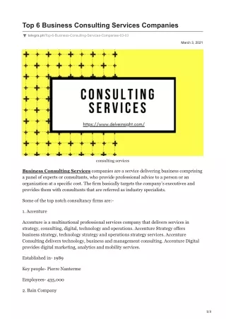 top 6 business consulting services companies