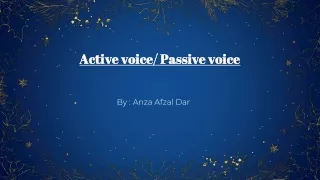 Active voice Passive voice