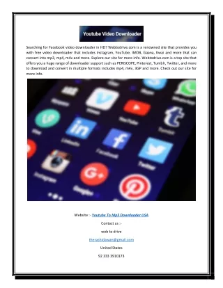 Youtube to MP3 Downloader USA | Webtodrive.com
