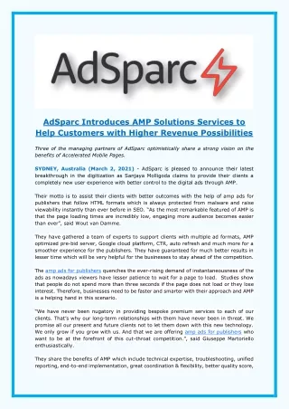 adsparc introduces amp solutions services to help