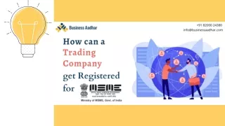 How can a Trading Company get Registered for MSME?