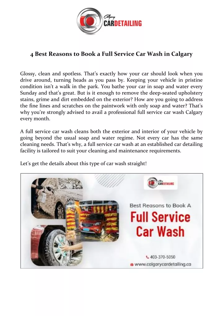 4 best reasons to book a full service car wash