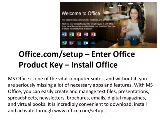 Www.office.com/setup- Enter Microsoft Office Setup Product Key