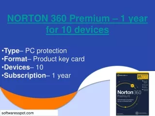 norton 360 premium 1 year for 10 devices