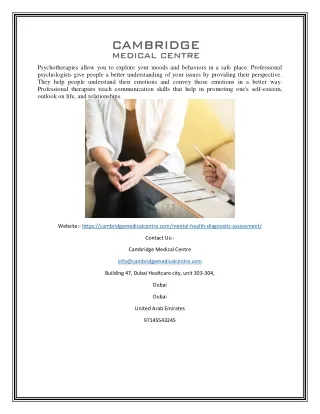 Depression Treatment in Dubai Uae | Cambridgemedicalcentre.com