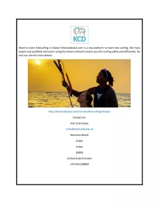 Kitesurfing Instructor in Dubai | Kiteclubdubai.com