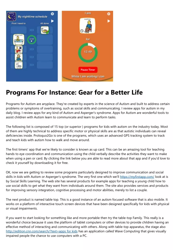 programs for instance gear for a better life