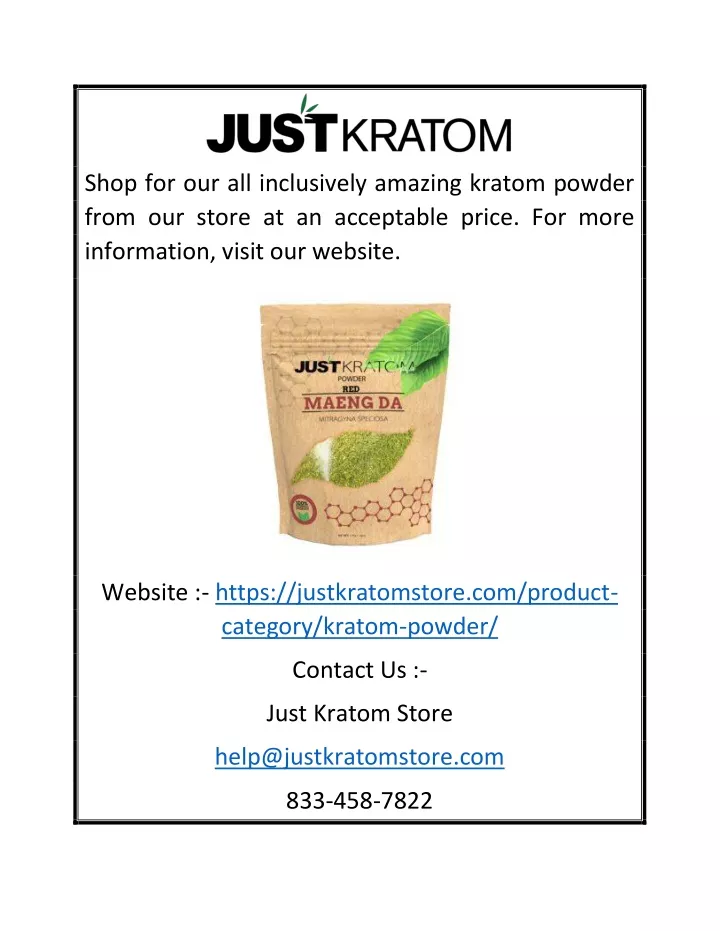 shop for our all inclusively amazing kratom