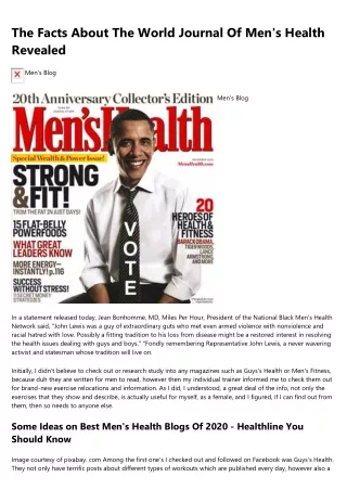 the facts about the world journal of men s health