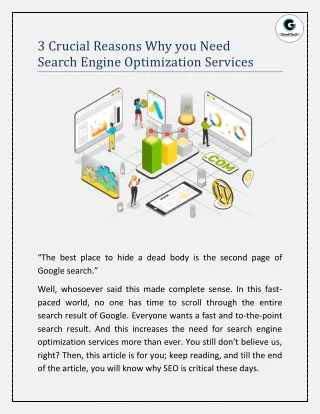 3 Crucial Reasons Why you Need Search Engine Optimization Services | Blog