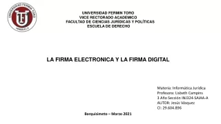 LA FIRMA ELECTRÓNICA Y FIRMA DIGITAL