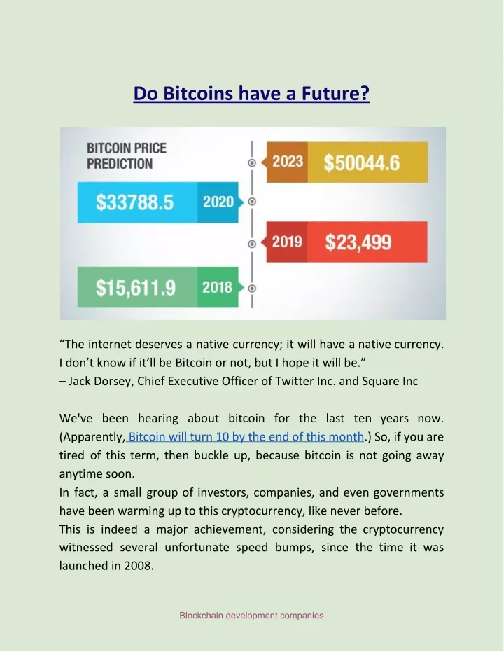 do bitcoins have a future