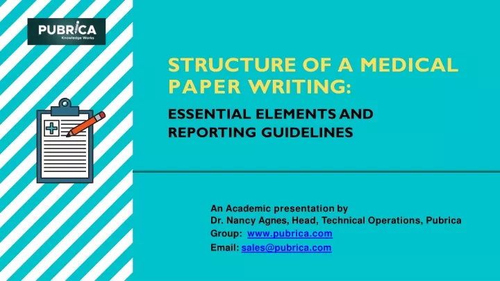 structure of a medical paper writing