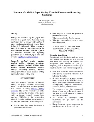structure of a medical paper writing essential