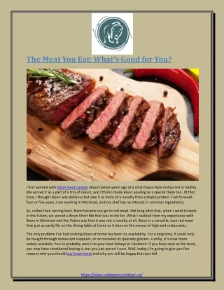 the meat you eat what s good for you