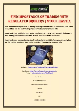 Find Importance Of Trading With Regulated Brokers | Stock Hastix