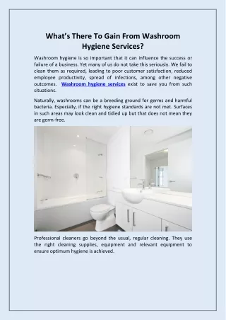 Washroom Hygiene Services
