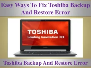 easy ways to fix toshiba backup and restore error