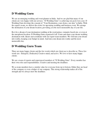 d wedding guru