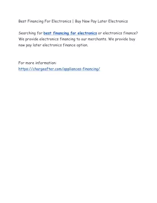 best financing for electronics buy now pay later
