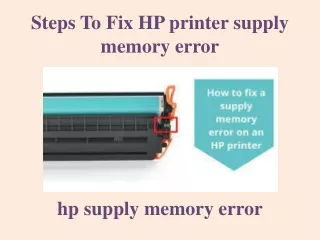 steps to fix hp printer supply memory error