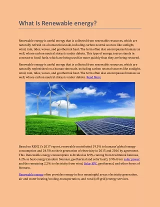 What Is Renewable energy?