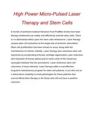 high power micro pulsed laser