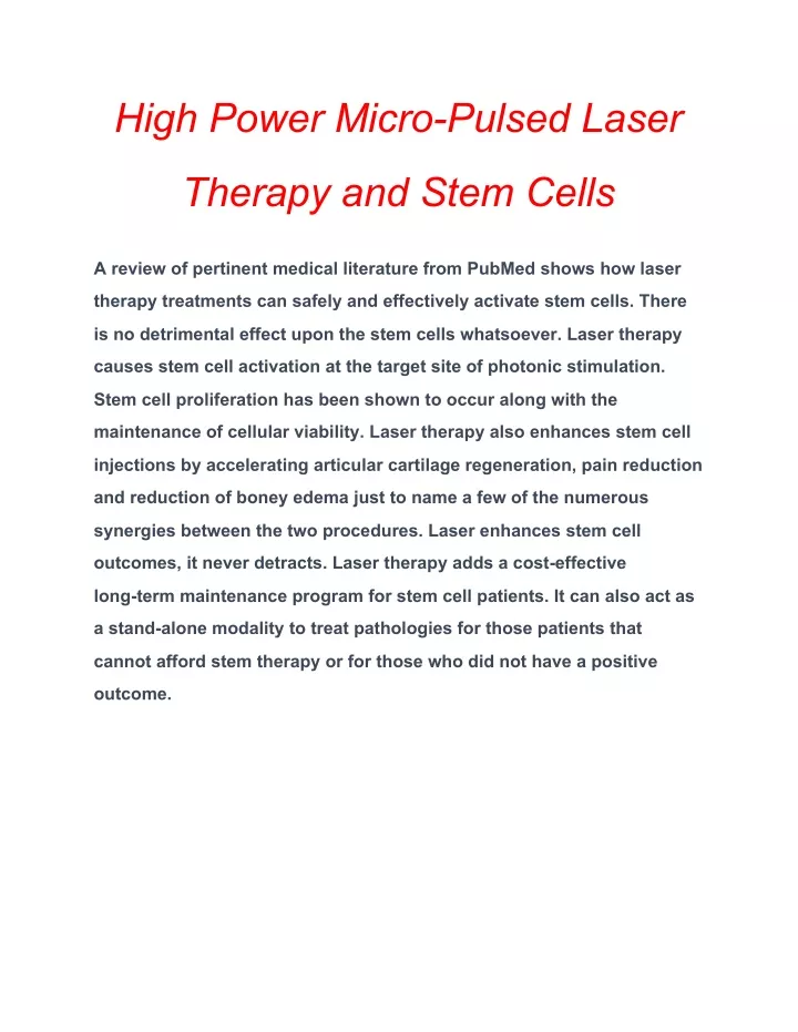 high power micro pulsed laser
