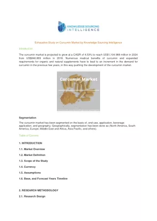exhaustive study on curcumin market by knowledge