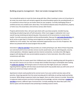 building property management best real estate