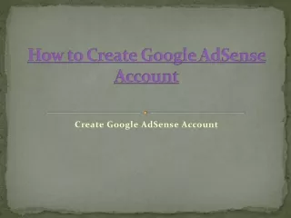 how to create google adsense account