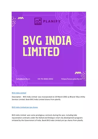 bvg india limited