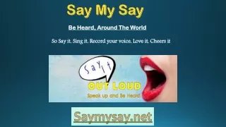 Say my say- Record your voice| its free