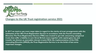 Changes to the UK Trust registration service 2021