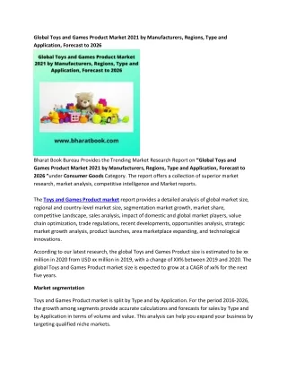 global toys and games product market 2021