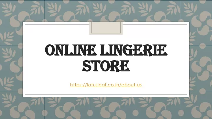 online lingerie store