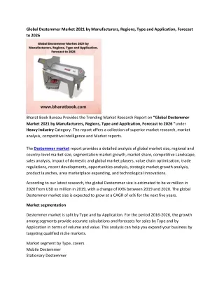 global destemmer market 2021 by manufacturers