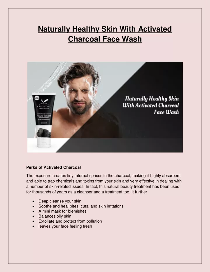 naturally healthy skin with activated charcoal