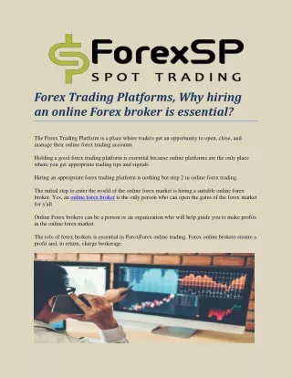 Top Forex Brokers, Role Of Forex Brokers In The Online Forex Market