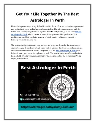 Get Your Life Together By The Best Astrologer In Perth