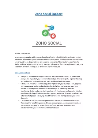 zoho social support
